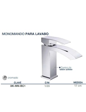 Monomando para lavabo Rubinett