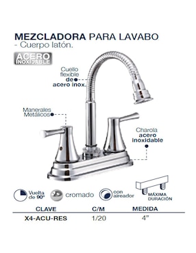 Mezcladora para lavabo Alfa