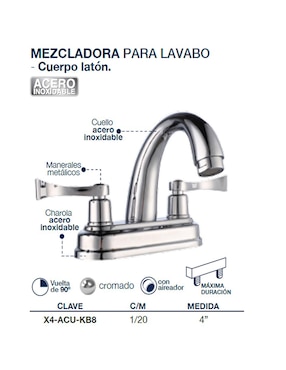 Mezcladora para lavabo Alfa