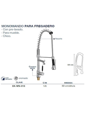 Monomando para cocina Rubinett