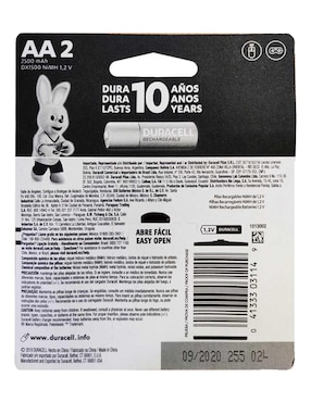 Set de 2 pilas recargables AA Duracell