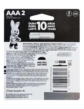 Set de 2 pilas recargables AAA Duracell