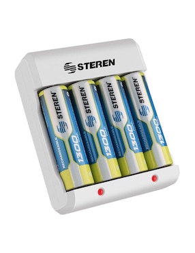 Cargador de pilas Steren compatible con pilas AA