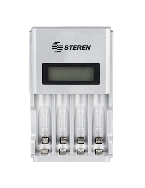 Cargador de pilas Steren compatible con baterías AA y AAA