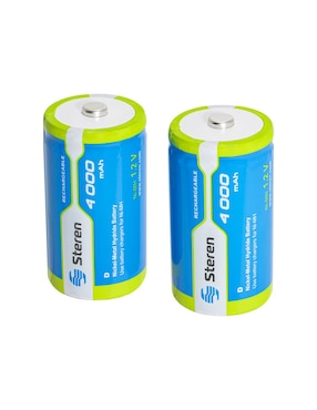 Pack de 2 baterías recargables D Steren1.2 V