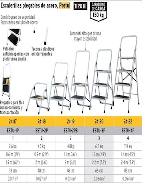 Escalera tubular Pretul plegable 2 peldaños