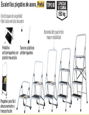 Escalera tubular Pretul plegable 2 peldaños