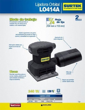 Lijadora orbital Surtek 120 V
