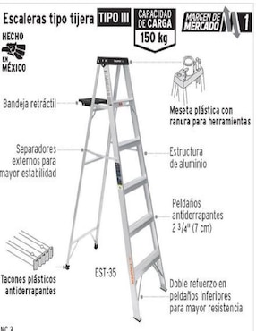 Escalera tipo tijera Truper 3 peldaños