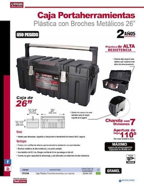 Caja de herramientas Truper 2 compartimentos