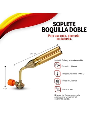 Soplete boquilla doble Flamineta