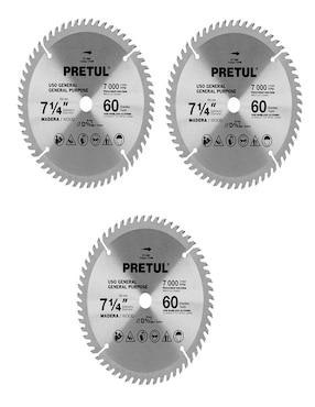 Set 3 Discos Para Sierra De Hierro Pretul