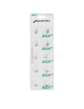 Baterías Alcalinas AG4 Mitzu 1.5 V