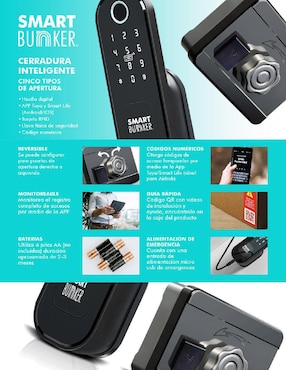Cerradura para empotrar Smart Bunker de combinación