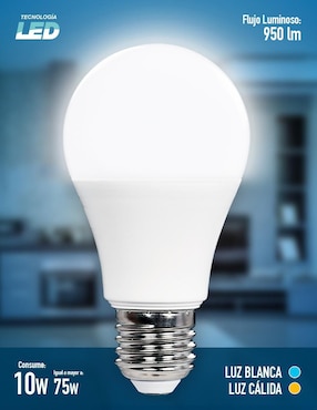Foco LED Icon 10W de consumo 75W de iluminación 950 lúmenes