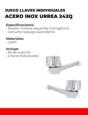 Set monomando para baño Urrea