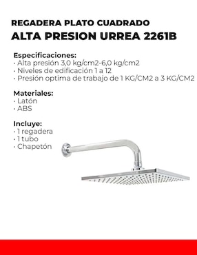 Regadera para baño Urrea