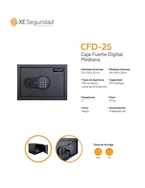 Caja fuerte manual y eléctrica XE Seguridad