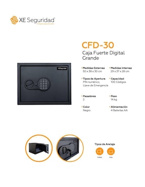 Caja fuerte manual y eléctrica XE Seguridad
