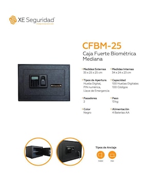 Caja fuerte manual y eléctrica XE Seguridad