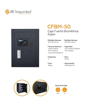 Caja fuerte manual y eléctrica XE Seguridad