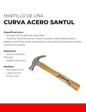 Set Martillo uña curva Santul