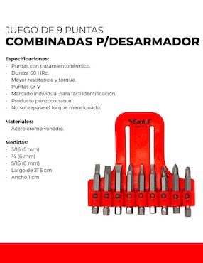 Juego de puntas Santul 7475