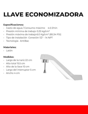 Monomando para lavabo Helvex