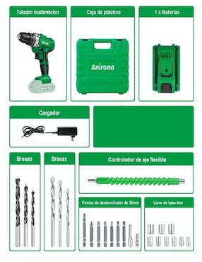 Set taladro atornillador inalámbrico genérico de 20 V