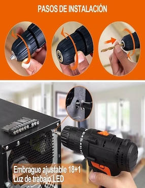 Kit taladro y herramienta manual inalámbrico genérico de 16.6 V