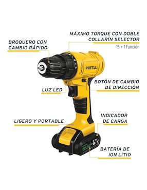 Taladro inalámbrico Pretul TALI-12P de 120 V