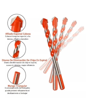 Juego de brocas para concreto con 5 piezas