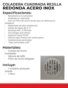 Resumidero para baño Urrea