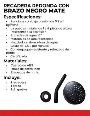 Regadera para baño Meer