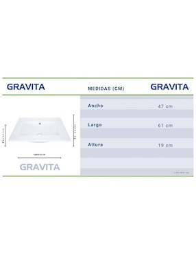 Lavabo empotrable Gravita