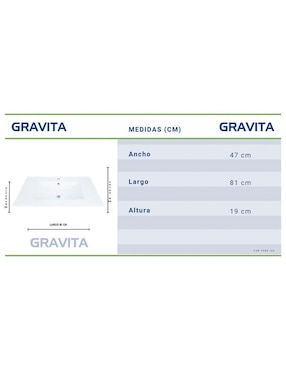 Lavabo empotrable Gravita