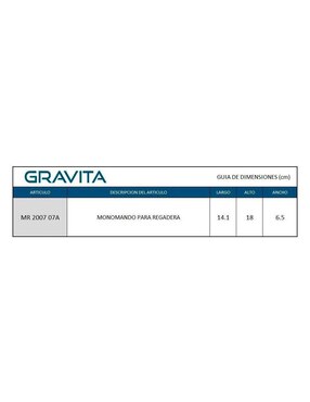 Monomando para regadera Gravita