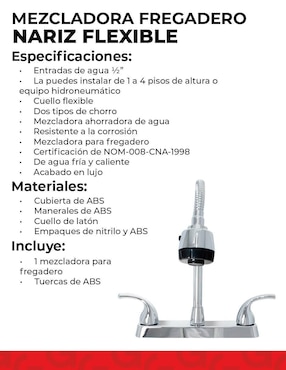 Llave mezcladora para cocina Dica