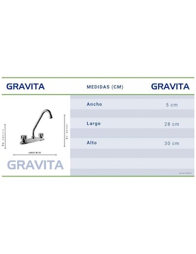 Llave mezcladora para cocina Gravita