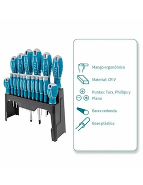 Set de desarmadores Total CR-C 18 piezas
