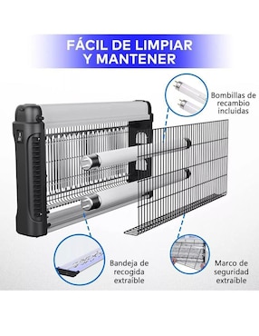 Lámpara mata insectos Genérica de batería