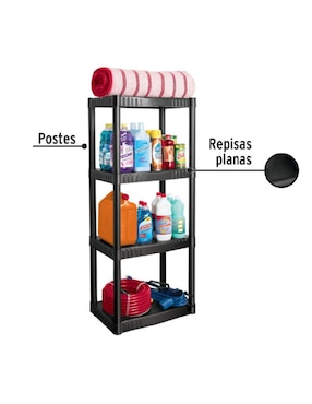 Estante de plástico Pretul Semirudo EST-4P