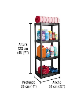 Estante de plástico Pretul Semirudo EST-4P