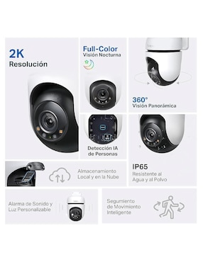 Cámara Wi-Fi de seguridad Tp Link inalámbrica HD 360° con capacidad para grabar para interior y exterior