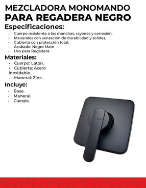 Monomando para regadera Meer