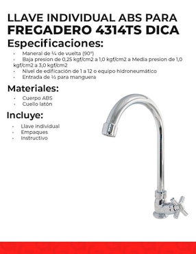 Llave mezcladora para cocina Dica