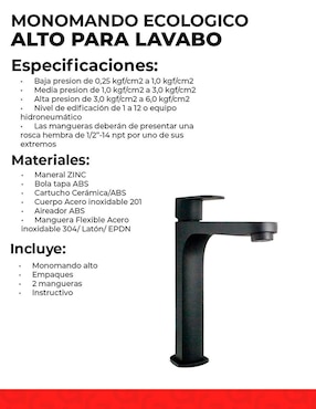 Monomando para lavabo Dica