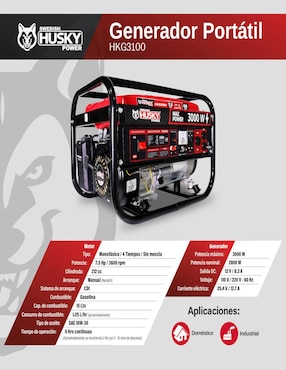 Generador de gasolina swedish husky power
