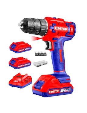Set taladro inalámbrico Emtop ULCDL200528 de 110 - 120 V
