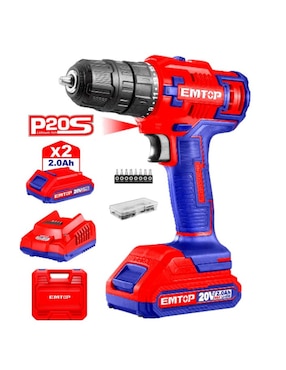 Set taladro inalámbrico Emtop ULCDL200528 de 110 - 120 V